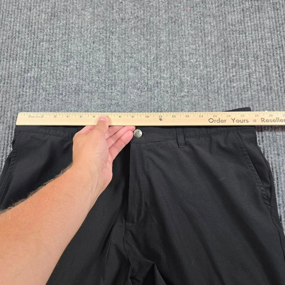 Adidas Shorts Mens 36 Black Microfiber Chino Golf Flat Front Summer Casual